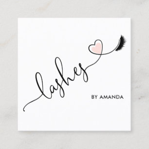 Make-upartiest Blush Pink Eyes wimpers hart Vierkante Visitekaartje