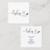 Make-upartiest Blush Pink Eyes wimpers hart Vierkante Visitekaartje (Voorkant / Achterkant)