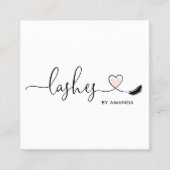 Make-upartiest Blush Pink Eyes wimpers hart Vierkante Visitekaartje (Voorkant)