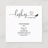 Make-upartiest Blush Pink Eyes wimpers hart Vierkante Visitekaartje (Achterkant)