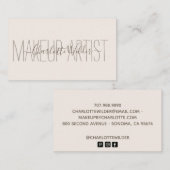 Make-upartiest Blush Pink Signature Script Visitekaartje (Voorkant / Achterkant)