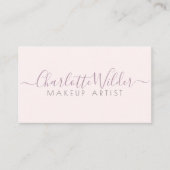 Make-upartiest Blush Pink Signature Script Visitekaartje (Voorkant)
