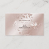 Make-upartiest Floral Lash Event Planner Roos Gold Visitekaartje (Achterkant)