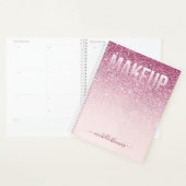 Make-upartiest handtekening script blush roze sjab planner (Display)