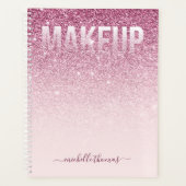 Make-upartiest handtekening script blush roze sjab planner (Voorkant)