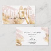 Make-upartiest handtekening script blush roze sjab visitekaartje (Voorkant / Achterkant)