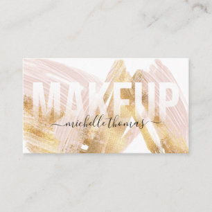 Make-upartiest handtekening script blush roze sjab visitekaartje