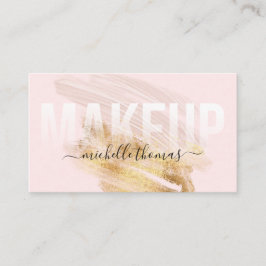 Make-upartiest handtekening script blush roze sjab visitekaartje