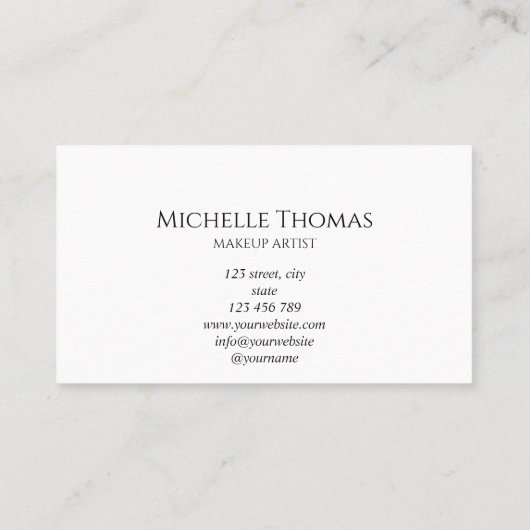 Make-upartiest handtekening script blush roze sjab visitekaartje (Achterkant)