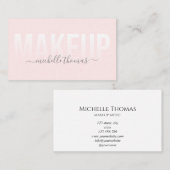 Make-upartiest handtekening script blush roze sjab visitekaartje (Voorkant / Achterkant)