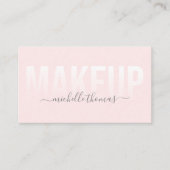 Make-upartiest handtekening script blush roze sjab visitekaartje (Voorkant)