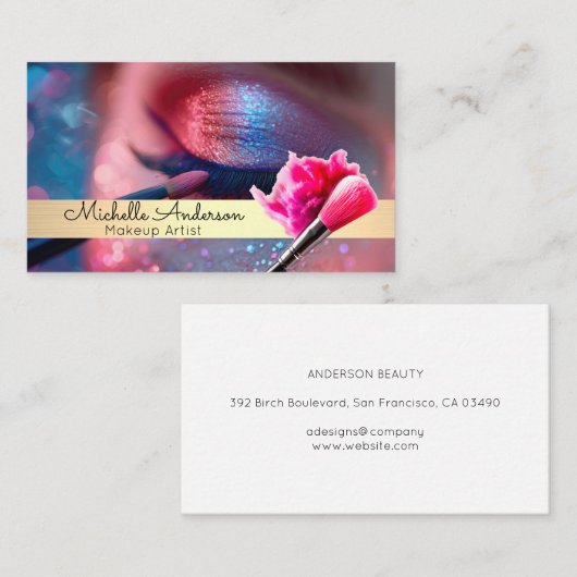 make-upartiest | kleurrijke fundering | Schoonheid Visitekaartje (Voorkant / Achterkant)