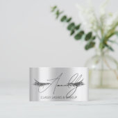 Make-upartiest Lash QR LOGO Microblade Silver Spar Visitekaartje (Staand voorkant)