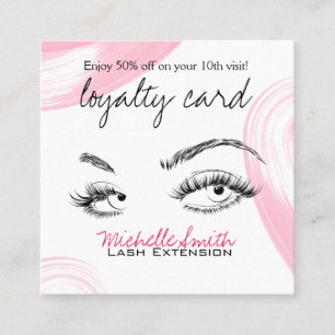Make-upartiest Lashes Brows White Loyalty Kaart Afsprakenkaartje