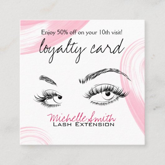 Make-upartiest Lashes Brows White Loyalty Kaart Afsprakenkaartje (Voorkant)