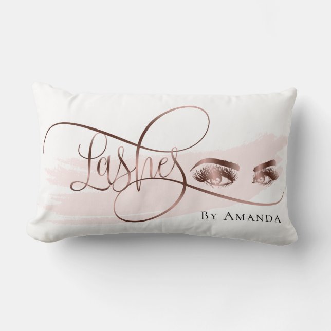 Make-upartiest Pinky Lash Beauty Blush Lumbar Pill Kussen (Voorkant)