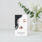Make-upartiest Roos Gold Lips Lashes Eyes Trendy Visitekaartje (Staand voorkant)