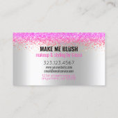 Make-upartiest Silver Glitter + Hot Pink Ombre Par Visitekaartje (Achterkant)