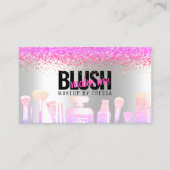 Make-upartiest Silver Glitter + Hot Pink Ombre Par Visitekaartje (Voorkant)