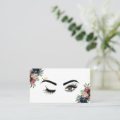 Make-upartiest Wink Eye Beauty Bourgogne Bloemen Visitekaartje (Staand voorkant)