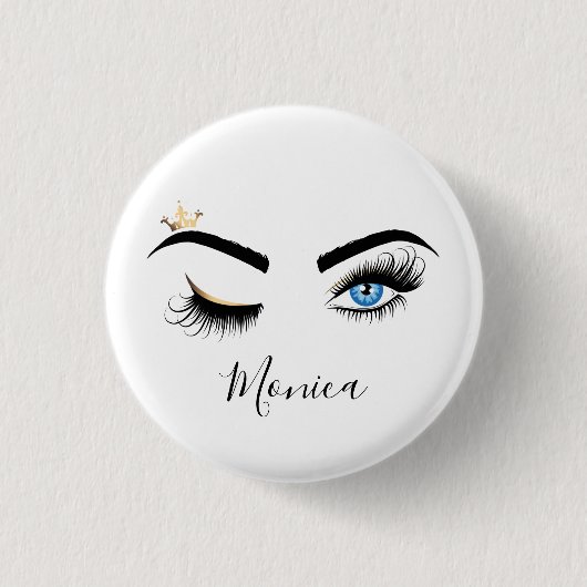 Make-upartiest Wink Eye Blue Eye Beauty Salon Lash Ronde Button 3,2 Cm (Voorkant)