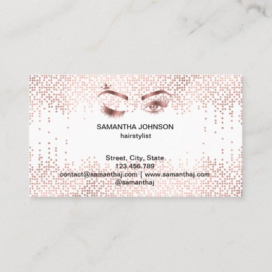 Make-upartiest Wink Eye Gold Confetti Lashes Visitekaartje (Achterkant)