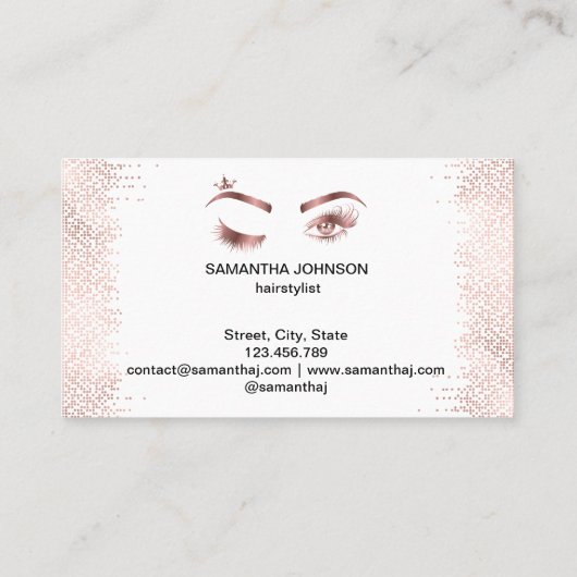 Make-upartiest Wink Eye Gold Confetti Lashes Visitekaartje (Achterkant)