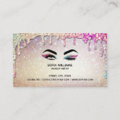 Make-upartiest Wink Eye Lashes holografisch druppe Visitekaartje (Achterkant)