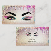 Make-upartiest Wink Eye Lashes holografisch druppe Visitekaartje (Voorkant / Achterkant)