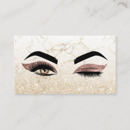 Make-upartiest Wink Eye Lashes Roos Gold Marble Visitekaartje