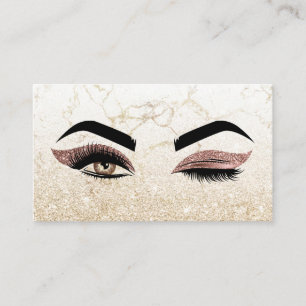 Make-upartiest Wink Eye Lashes Roos Gold Marble Visitekaartje