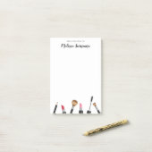 Make-upartikelen ontwerp & gepersonaliseerde naam post-it® notes (Op bureau)