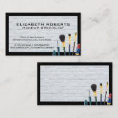 Make-upborstels | Moderne witte bakstenen muur Visitekaartje (Voorkant / Achterkant)