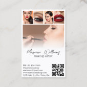 Make-upkunstenaar 5 foto's Collage QR-code Trendy Visitekaartje (Voorkant)