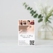 Make-upkunstenaar 5 foto's Collage QR-code Trendy Visitekaartje (Staand voorkant)