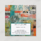 Make-upkunstenaar Abstracte gemengde mediacollage Vierkante Visitekaartje (Achterkant)