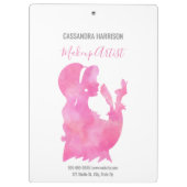 Make-upkunstenaar Beauty Salon Gepersonaliseerde W Klembord (Achterkant)