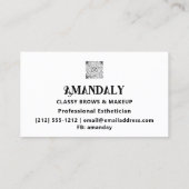 Make-upkunstenaar Brows QR LOGO Zwart Wit Visitekaartje (Achterkant)