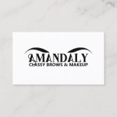 Make-upkunstenaar Brows QR LOGO Zwart Wit Visitekaartje (Voorkant)