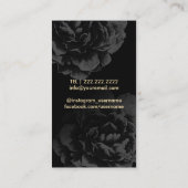 Make-upkunstenaar Custom Logo Elegant Zwart Bloeme Visitekaartje (Achterkant)