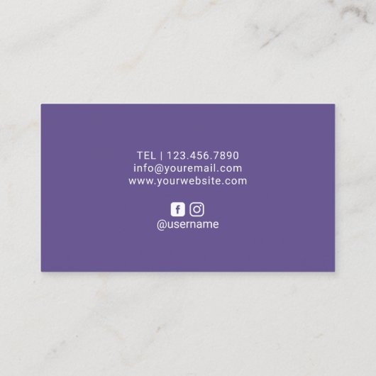 Make-upkunstenaar Elegante Violet Dripping Lips Visitekaartje (Achterkant)