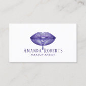 Make-upkunstenaar Elegante Violet Dripping Lips Visitekaartje (Voorkant)