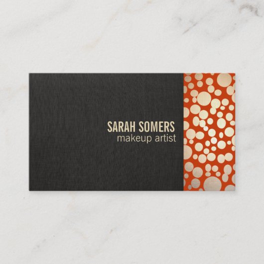 Make-upkunstenaar Faux Gold Leaf Linnen ziet er Or Visitekaartje (Voorkant)