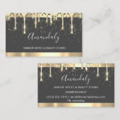 Make-upkunstenaar Glitter 3dEffect Drips Grijs Con Visitekaartje (Voorkant / Achterkant)