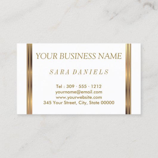 Make-upkunstenaar Gouden Confetti Stippen & Zo Roz Visitekaartje (Achterkant)