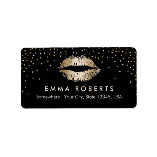Make-upkunstenaar Gouden Lippen Confetti Beauty Sa Etiket (Voorkant)