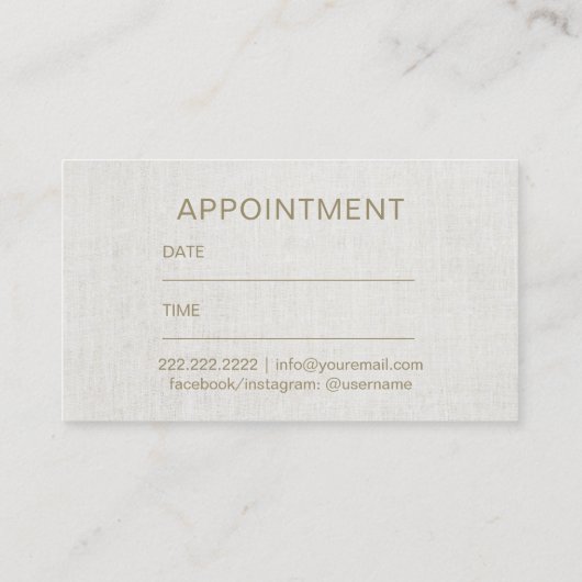 Make-upkunstenaar Gouden Lippen & Droger Salon Afs Afsprakenkaartje (Achterkant)