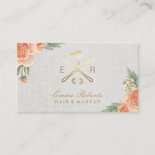 Make-upkunstenaar Gouden Lippen & Droger Salon Afs Afsprakenkaartje (Voorkant)