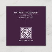 Make-upkunstenaar Haarstylist Nail Tech Beauty Sal Vierkante Visitekaartje (Achterkant)