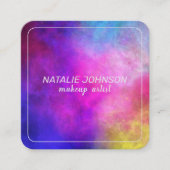 Make-upkunstenaar Kleurrijke Moderne Stijlvolle Ty Vierkante Visitekaartje (Voorkant)